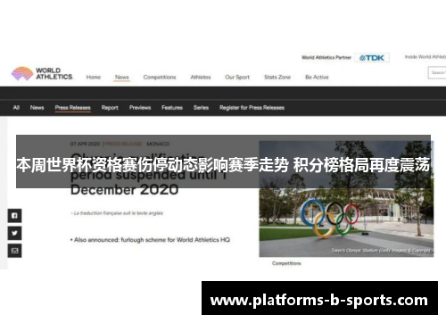 本周世界杯资格赛伤停动态影响赛季走势 积分榜格局再度震荡